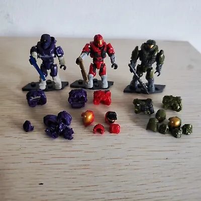 Halo Mega Construx Halo UNSC Spartan III Red JFO Changable Armors - Lot Of 3pcs • $14.99