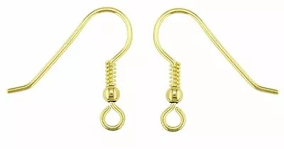 9ct Yellow Gold Twist Hook Wire With Bead Earring Jewellery Fastener 1 X Pair • £47.38