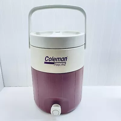 Vintage Coleman Polylite 2 Gallon Thermo Water Cooler Jug 2 Gallon Red • $20