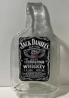 Jack Daniels Old No 7 Whiskey Tennessee Squashed Flat Bottle Wall Clock WORKING • £21