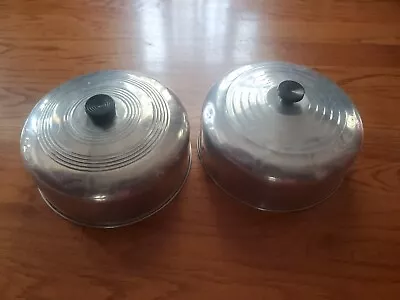 VTG 2 Cake Saver Chrome Metal Dome Covers 10” • $26.92