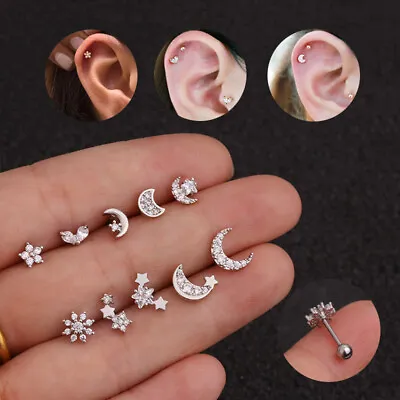 $5.79 • Buy Assorted  Crystal Nose Lip Ear Ring Cartilage Earring Zircon Body Piercing
