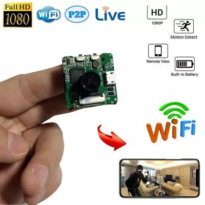 WIFI IP Wireless 1080P HD DIY Micro 150° Wide Angle Camera Secure Video Recorder • $28.50