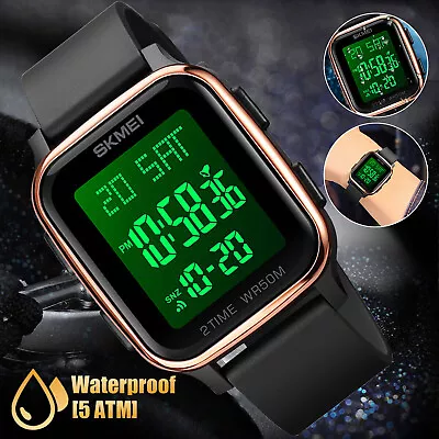 Men's LED Digital Sports Watch Military Tactical Waterproof WristWatch Backlight • $14.48