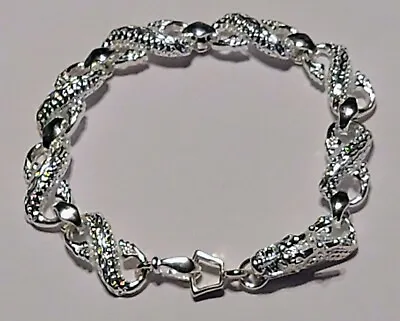 $8.50 • Buy Bright Silver Tone Dragon S Link Bracelet Fairytale / Fantasy