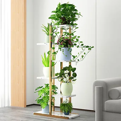 Wood Flower Display Plant Stand 6 Tier Corner Shelf Storage Rack Indoor Outdoor • £21.99