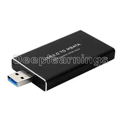 USB 3.0 To MSATA SSD Hard Disk Converter Adapter Enclosure External Case Box NEW • $6.98