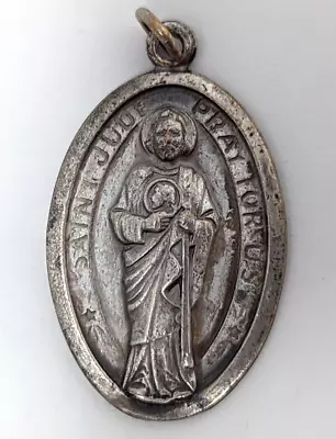 VTG St Jude Our Lady Of Fatima Pray For Us Religious Catholic Medal Pendant M23 • $7.44