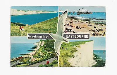 POSTCARD USED EASTBOURNE SUSSEX Cc1980s 23-7-8 • £0.50