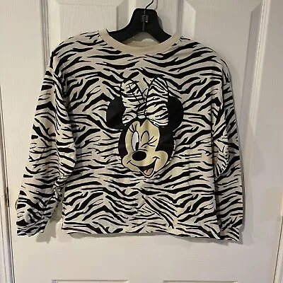 Zara Disney Minnie Mouse Zebra Animal Print Long Sleeve Top Size 11/12 • $24.99