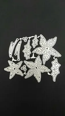 Poinsettia Flower Leaf Die Set Metal Cutting Die Cutter UK  Size In Description  • £4.99