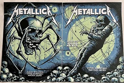 Metallica Poster Set Ap Montreal 2023 Signed Brandon Heart Matching # Of 50 • $449.99