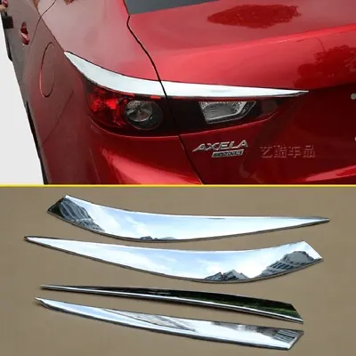 Chrome Rear Tail Light Strips For Mazda3 BM Sedan 2014-2018 Accessories • $28.86