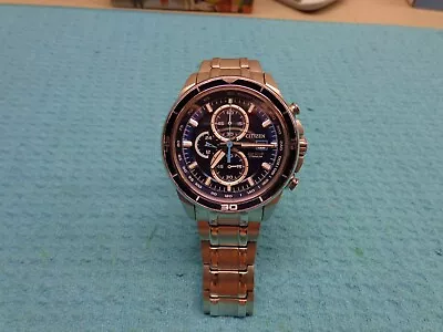 Citizen BRYCEN ECO-DRIVE Chronograph Titanium Sapphire Men's Watch B612-R007700 • $57