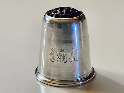 Antique Sterling Silver W/Stone Top Thimble Made In Germany No Holes EC • $9.99