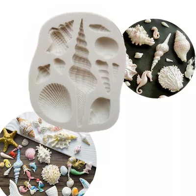 Beach Sea Shells Conch Fondant Mould Silicone Cake Baking Chocolate Candy Mold • £3.85