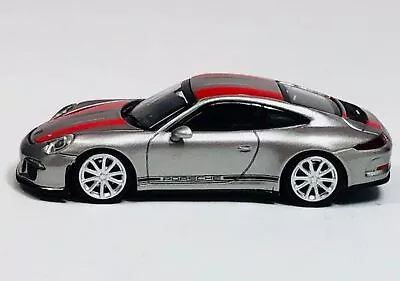 Minichamps 1/87 HO Porsche 911 R Silver/Red Stripe 870066221 SALE! • $11.99