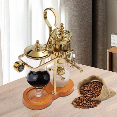 $101.02 • Buy Royal Belgian Coffee Maker Home Belgium Kettle Siphon Cafe Vacuum Pot 400ML Gold