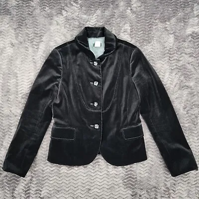 J Crew Bella Velvet Jacket Blazer Womens 6 Petite Black Business Preppy • $34.92