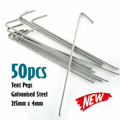 $30.08 • Buy 50Pcs Tent Pegs Steel Ground Camping Stakes Outdoor Nail 4mm Aluminum Alloy