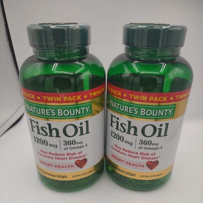 $23.99 • Buy FISH OIL Mercury Free Non-GMO Lot 360 Softgels 1200mg 360mg Omega-3 7/2023