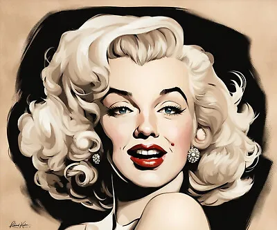 Marilyn Monroe A  Digital Caricature On Canvas 12x12 • $33.60