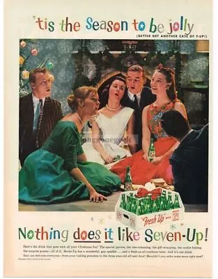 1958 7UP Soda Family Singing Christmas Carols Vintage Print Ad  • $8.95