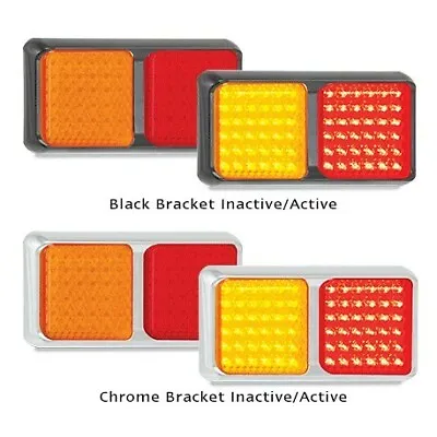 $65.50 • Buy Led Autolamps 80bar 12v Rear Combination Trailer Lamp Red/amber Black Bracket