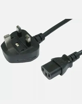 Kettle Lead Power Cable 3 Pin UK Plug PC Monitor C13 Cord 1.7m. IEC • £4.80