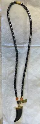 Men Jewelry 18  Necklace Fashion Design Hematite Tooth Pendant • $7.99