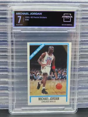 1991-92 Panini Stickers Michael Jordan #96 Arena Club 7 Bulls • $0.99