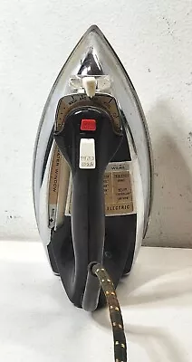 Vintage GE General Electric Clothes Steam Flat Iron Black Silver Made In USA • $17.99