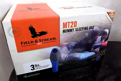 NEW Field And Stream MT20 Sleeping Bag 20 Degree Adult Mummy 84”x 32” X 22” • $39.99