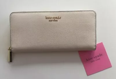 New With Tags  Kate Spade Brand Leather Continental Slim Wallet  Color Parchment • $119.66