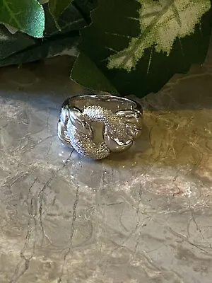 CHARLES GARNIER Sterling Silver Chain Link Ring 12 Grams Size 7 Beautiful! • $44.99