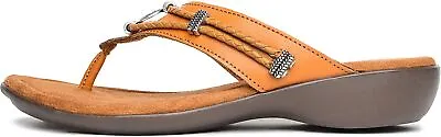 Minnetonka Women's Silverthorne 360 Flip Flop Sandals - Cognac 504203 • $26.59