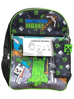 Bioworld 4 Piece Minecraft Backpack With Supply Case • $22