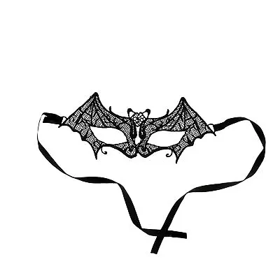 Sexy Black Lace Animal Venetian Eye Mask With Tie-up Ribbon Halloween Masquerade • $3.25