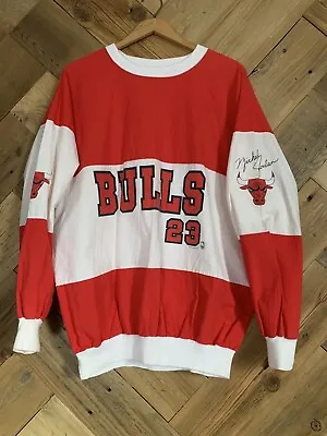 Vintage 90s Jordan 23 Chicago Bulls Warmup Long Sleeve Color Block Pullover NBA • $130