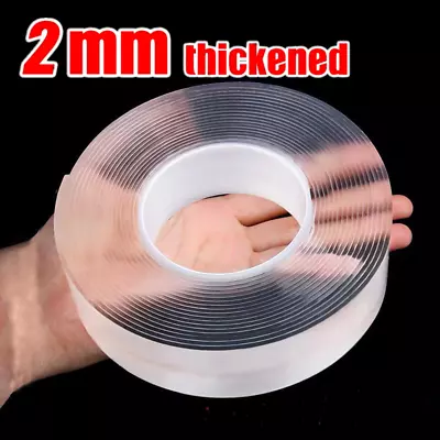 2mm Nano Tape Double Sided Adhesive Grip Tape Removable Washable Traceless 5M UK • £4.99