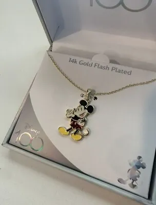 Mickey Mouse Necklace 14k Gold Flash Plated • $29