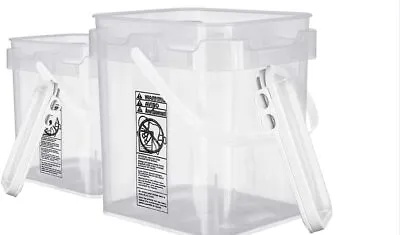 4 Gallon Food Grade Plastic Square Bucket Pail With Lid Container ( Pack Of 2 ) • $57.97