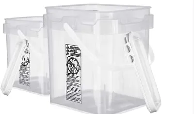 5 Gallon Food Grade Plastic Square Bucket Pail With Lid Container ( Pack Of 2 ) • $57.97