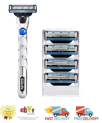 5 Gillette Mach 3 Razor Blades Refills Cartridges Handle Fit M3 Turbo Shaver 4  • $15.59