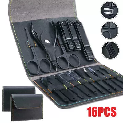 16Pcs Nail Care Kit Cutter Set Clippers Manicure Pedicure Cuticle Tool Gift Sets • £5.69