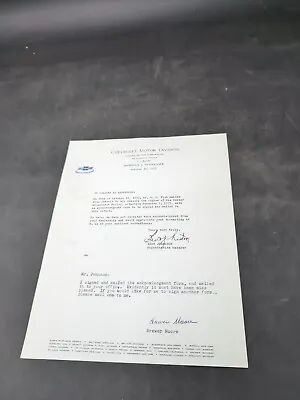 1957 Chevrolet Dealership Letter Tennessee Dealer Vintage  • $16