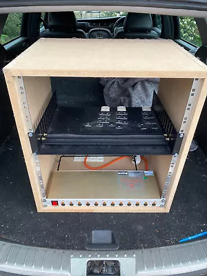12U 19  INCH RACK CABINET HOME Or RECORDING STUDIO With Shelf And Power Strip • £50