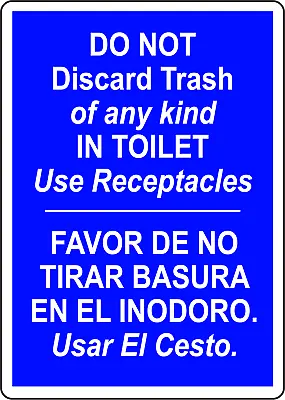 $67.79 • Buy DO NOT DISCARD TRASH OF ANY KIND IN TOILET USE | Adhesive Vinyl Sign Decal