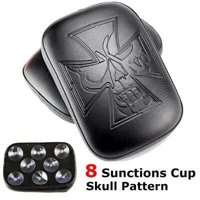 Rectangular Rear Pillion Passenger Pad Seat 8 Suction Cups For Harley Motorcycle • $17.81