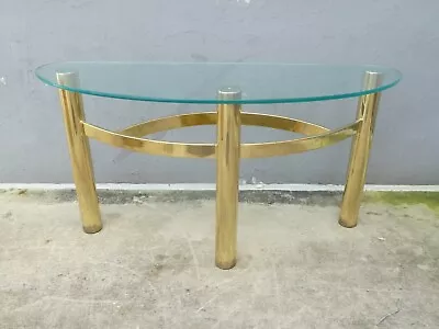 Diminutive 1970's  Pace  Brass Console Table • $900
